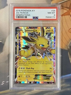 POKEMON GENERATIONS JOLTEON EX #28 HOLO FOIL CARD PSA 8 NM-MT #44099292 - Image 1 of 2