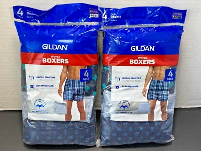 Paquete de 4 calzoncillos boxer tejidos Gildan para hombre colores surtidos talla 2XL 44-46 Foto 1 de 3
