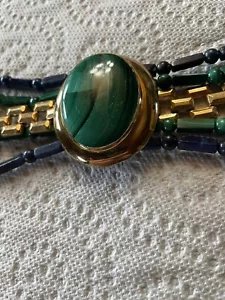 High End glänzende Halskette Runway Ready HERVORRAGEND. Weihnachtsgala. Cabochon Stein - Bild 1 von 4