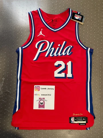 New Nike NBA Nike Philly 76ers Joel Embiid  Authentic Statement Jersey 48 Large Cover