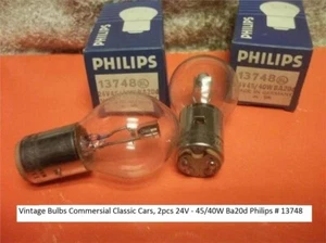 Vintage Bulbs Commersial Classic Cars, 2pcs 24V - 45/40W Ba20d Philips # 13748 - Picture 1 of 1