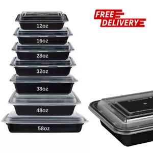 Meal Prep Containers Reusable Plastic Microwave Food Storage Containers & Lids - Picture 1 of 12