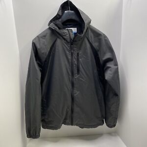 Columbia Windbreaker Youth L(14-16) Jacket Full Zip Nylon Black/Gray Hooded