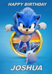 TARJETA DE FELICITACIÓN SONIC THE ERIZOG PERSONALIZADA CUMPLEAÑOS CUALQUIER OCASIÓN - Imagen 1 de 3