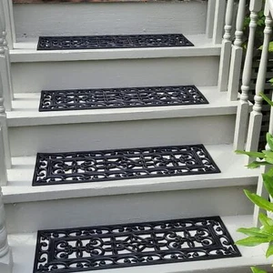 5x Rubber Staircase Step Treads Non Slip Indoor Outdoor Stair Treads for Stairs - Picture 1 of 15