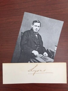 VISCOUNT RICHARD LYONS SIGNED SLIP BRITISH DIPLOMAT PROMINENT IN AMER CIVIL WAR - Picture 1 of 1