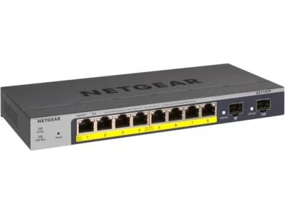 NETGEAR 8-Port Gigabit PoE+ Ethernet Smart Managed Pro Switch with 2 SFP Ports ( - Image 1 of 4