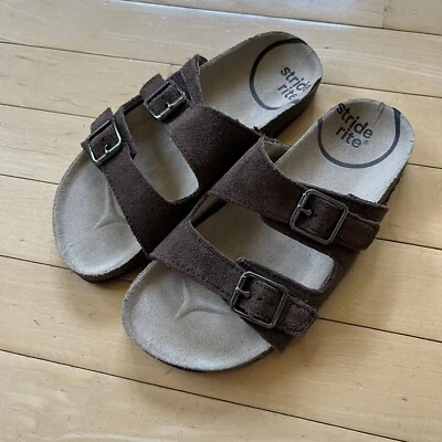 Sandalias Stride Rite Leo Gamuza Cuero Deslizables Correas Ajustables Niños Talla 2 Foto 1 de 4