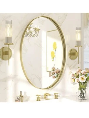 Modern 24 x 36 Inch Oval Wall Hanging Bathroom Mirror (Open Box) - Image 1 of 4