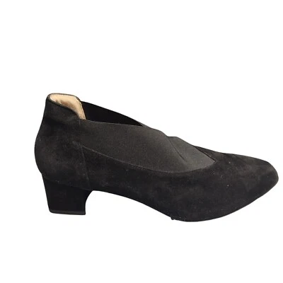 BeautiFeel GIA Pumps Womens Size 9.5 Black Suede Round Toe Block Heel Slip On - Image 1 of 4