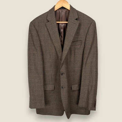Blazer Lauren Ralph Lauren Masculino Casaco Esportivo 42L Marrom Bege Lã Houndstooth - Imagem 1 de 4