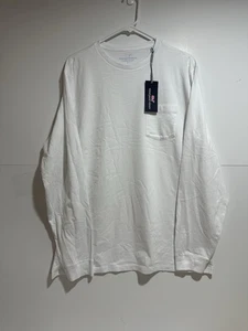 VINEYARD VINES - MEN'S LARGE LONG SLEEVE BLANK POCKET T-SHIRT - WHITE CAP - NWT - Picture 1 of 12