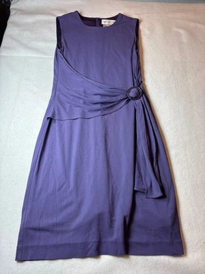 Worth Womens Purple Sleeveless Silk Dress With Ring Detail Size 4 - Image 1 of 4