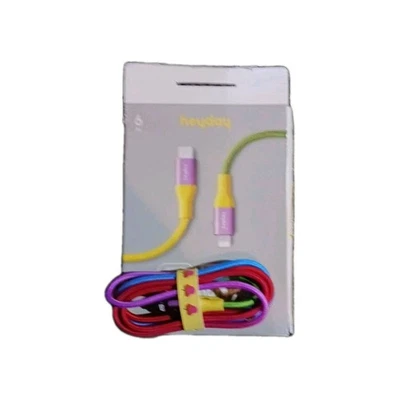 Heyday 6 Foot iPhone/ Ipad USB-C Charging Cable - Yellow Red Blue Pink Rainbow - Image 1 of 2