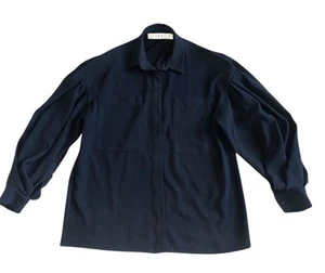 Iro Women’s Sigina Oversized Black Hidden Button Down Blouse Size 44(Large) - Picture 1 of 5