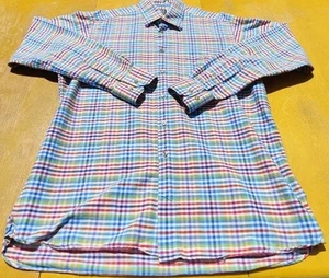 IKE Behar Colorful Plaid HW Cotton LS Button-Up Shirt (Men's Large) Portugal - Picture 1 of 4