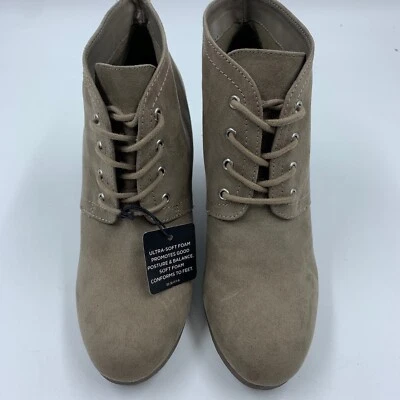 Arizona Jeans Mujer 7 Lexie Botas de Cuña con Cordones Imitación Gamuza Festival Boho NUEVAS Foto 1 de 4