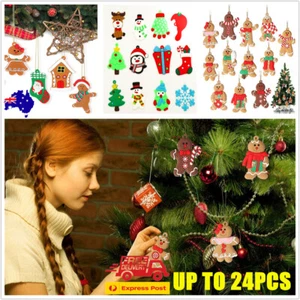 24X Gingerbread Man Xmas Tree Ornament Gift Party Hanging Pendants Window Decor - Picture 1 of 20