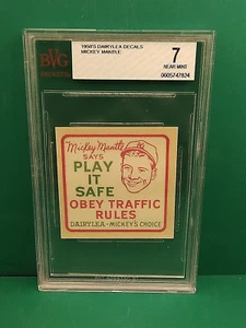 1950's DAIRYLEA Decals MICKEY MANTLE Graded Beckett 7 New York Yankees - Picture 1 of 2