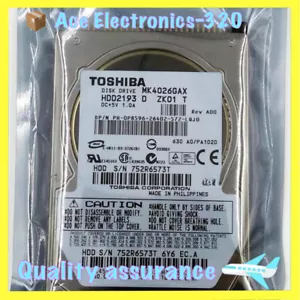 (MK4026GAX) New Toshiba 40gb 5400 RPM,2.5" IDE Internal Hard Disk Drives - Picture 1 of 3
