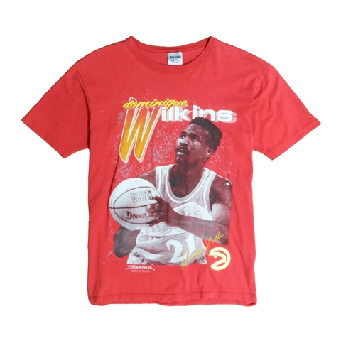 Vintage Atlanta Hawks Dominique Wilkins Starter T-Shirt Size Large 1989 80s NBA Cover
