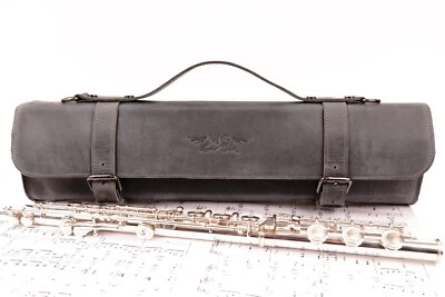 Leather FLUTE BAG. Flute carrying bag. Flute holder. Storage flute leather case - Image 1 of 4