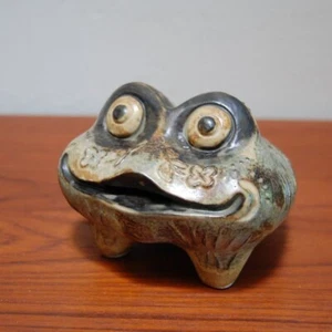 OLD POTTERY FROG STILL COIN BANK MR TOAD STYLIZED FIGURE MID CENTURY MODERN MCM - Picture 1 of 9