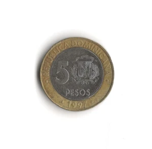1997 Dominican Republic - 5 Pesos - 794 - Bi-Metallic - 6g - Picture 1 of 2