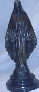 Vintage Bronze Holy Mother Madonna on Marble base 13 inches tall - Picture 1 of 7