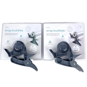 Lot of 2 Wrap Buddies Tabletop Gift Wrapping Tape Dispenser Holder Gray - Picture 1 of 9