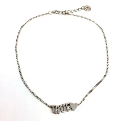 COLLAR BCBGENERATION TRUE LOVE LETRAS CORAZÓN TONO PLATA LINDO DELICADO MODA Foto 1 de 4