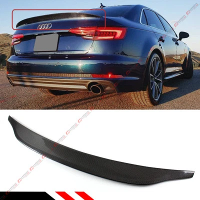 ДЛЯ 17-24 AUDI A4 S4 SLINE B9 CAT СТИЛЬ УГЛЕРОДНОГО ВОЛОКНА HIGHKICK БАГАЖНИК СПОЙЛЕР КРЫЛО - Изображение 1 из 4