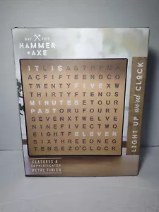 Hammer + Axe Brown Table-Top LED Word Clock - NEW OPEN BOX - Picture 1 of 10