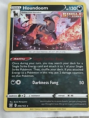 Pokémon TCG Houndoom Sword & Shield - Battle Styles 096/163 Regular Exclusive - Image 1 of 2