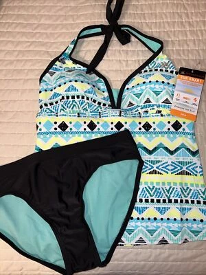 Novo com etiquetas ZeroXposur Mochi Tankini Top calcinha de biquíni UPF 30+ secagem rápida XS - Imagem 1 de 4