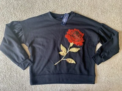 One Clothing Sudadera Recortada Cuello Redondo Rosa Lentejuelas Talla M Juniors Foto 1 de 3