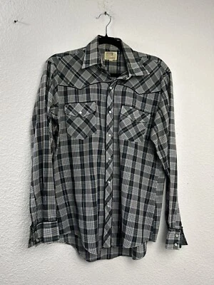 Camisa Montgomery Ward Vintage Años 70 Western Para Hombre Talla M Perla Snap Mezcla de Poli Azul Foto 1 de 4