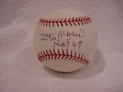 BEAUTIFUL Stan Musial HOF 69 Auto'd OML Baseball, St. Louis Cardinals, NICE! - Image 1 of 2