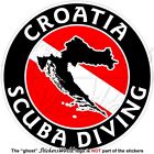 Croazia Scuba Diving Bandiera  Mappa Forma Circolare 100Mm Vinile Adesivo