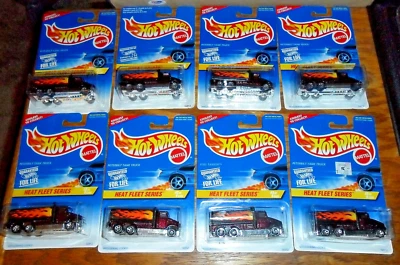 ⛽⛽ 8 LOT Hot Wheels Heat Fleet Series #539 Peterbilt Tank Truck 7SP & SAWBLADE - Image 1 of 4