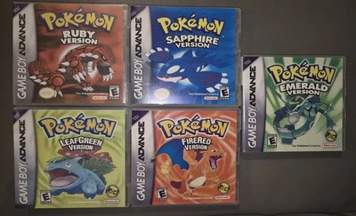 Pokémon Gameboy advance GBA 5 Games:Ruby, Sapphire, Emerald, FireRed, LeafGreen - Image 1 of 4