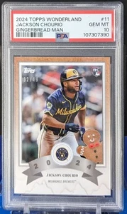 Jackson Chourio 32/49 PSA 10 2024 Topps Wonderland RC Gingerbread Man #11 - Imagen 1 de 2
