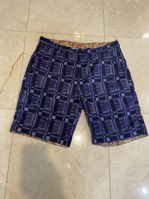 Pantalones Cortos Robert Graham Para Hombres 36 Geométricos Púrpura Crazy Chino Preppy 9” Foto 1 de 4