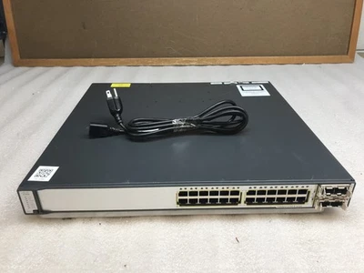 Cisco Catalyst 3750 WS-C3750E-24TD-S V05 with C3K-PWR-265WACF Pwr Supply - Image 1 of 4