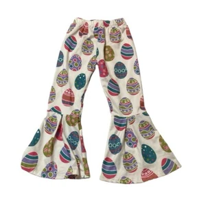 Small Girls Easter Egg Pattern Bell Bottom Pants Size XL - Picture 1 of 3
