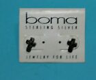 Sterling Silver Boma Designed Petite Scroll Cross Stud Earrings   [052Gcm]