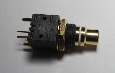 VAMPIRE WIRE PCB2F/S 高品质 RCA 连接器 PCB 直筒安装 金色 白色 — 第 1/4 张图片