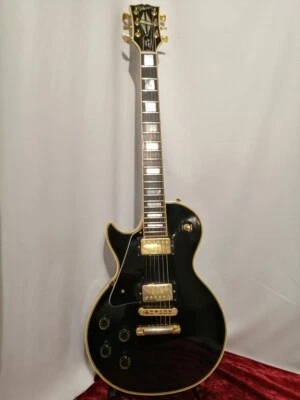 Guitarra Eléctrica Sólida Gibson Les Paul Custom Lefty Black Gold Hardware EE. UU. 1981 Foto 1 de 4