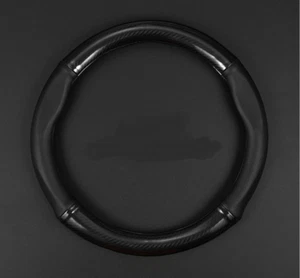 15" PU Leather+Carbon fiber Steering Wheel Cover For 1950-2025 BMW - Picture 1 of 7