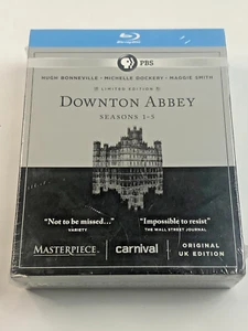 PBS DOWNTON ABBEY SEASONS 1-5 Blue Ray Limited 14 DVD DISC BOXED SET SEALED - Picture 1 of 4